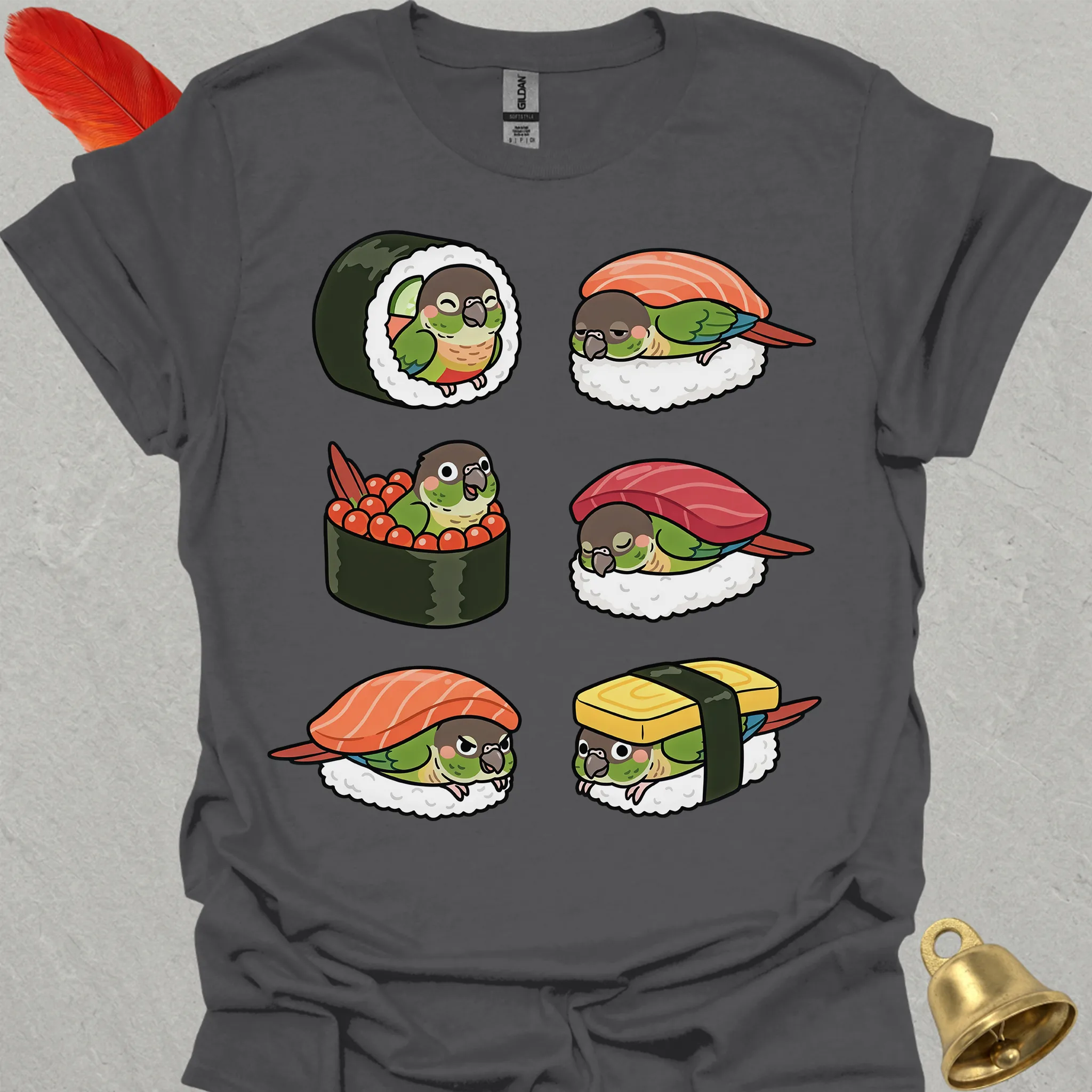 Green Cheek Conure Sushi T-Shirt