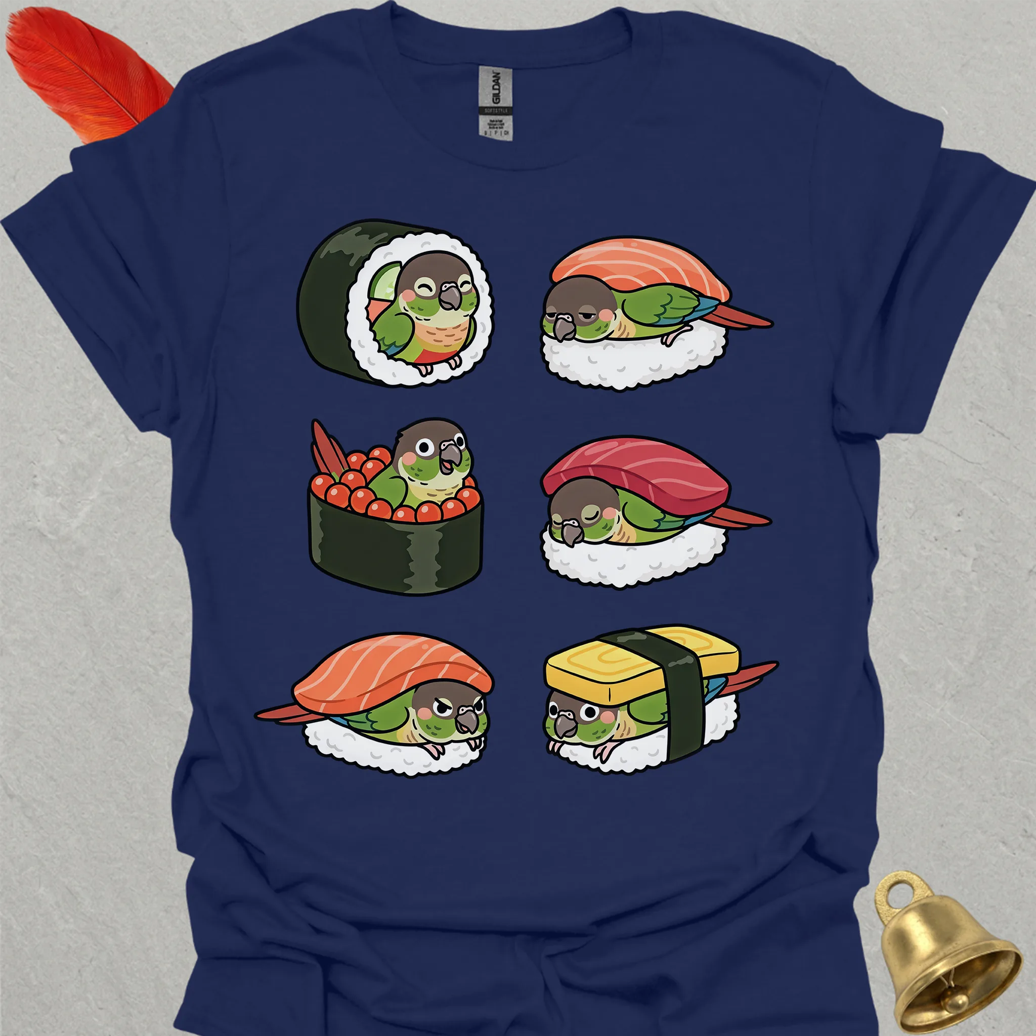 Green Cheek Conure Sushi T-Shirt