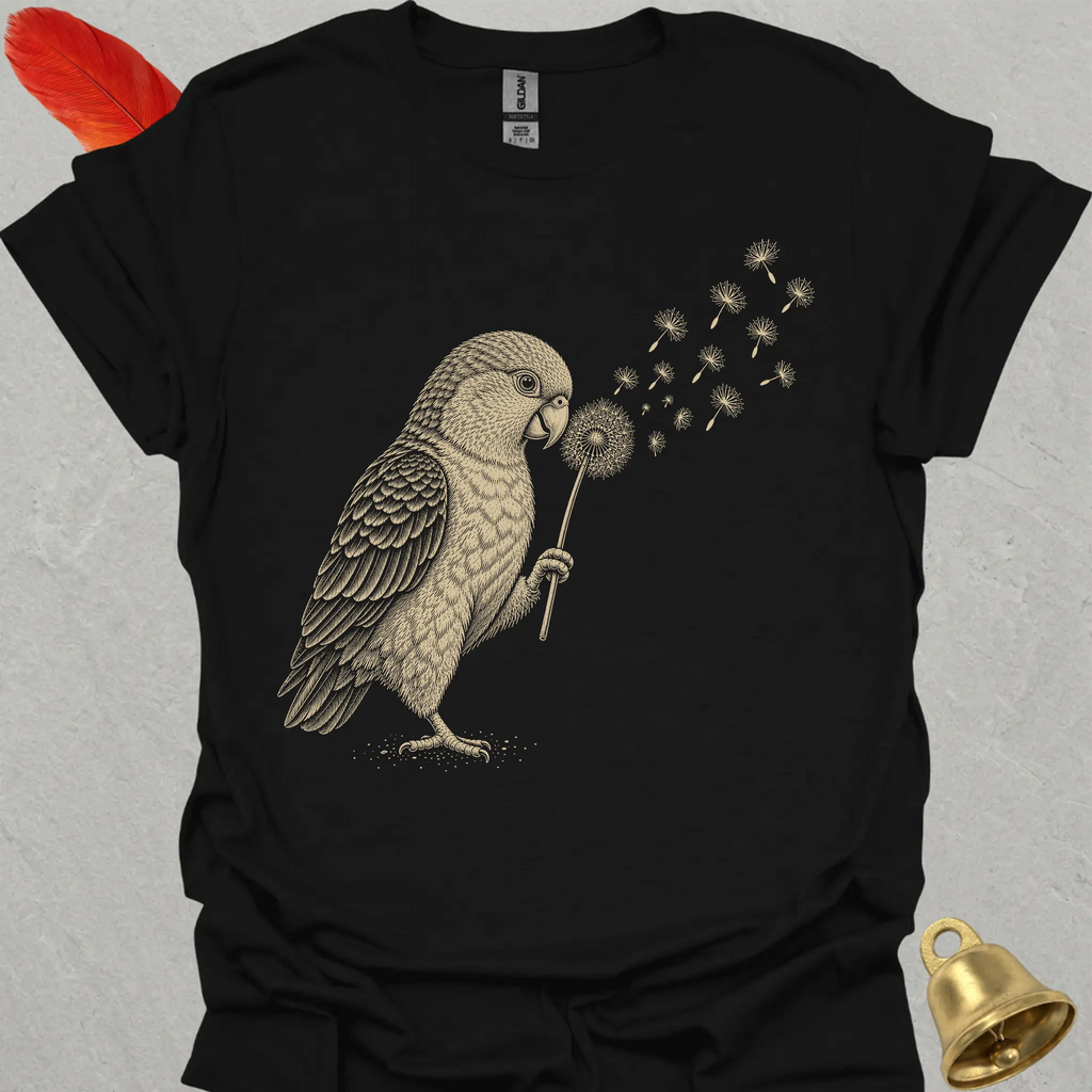 White-Bellied Caique Blowing Wishes T-Shirt