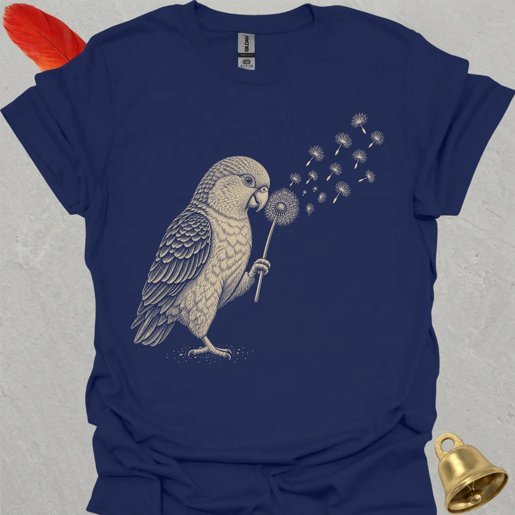 White-Bellied Caique Blowing Wishes T-Shirt