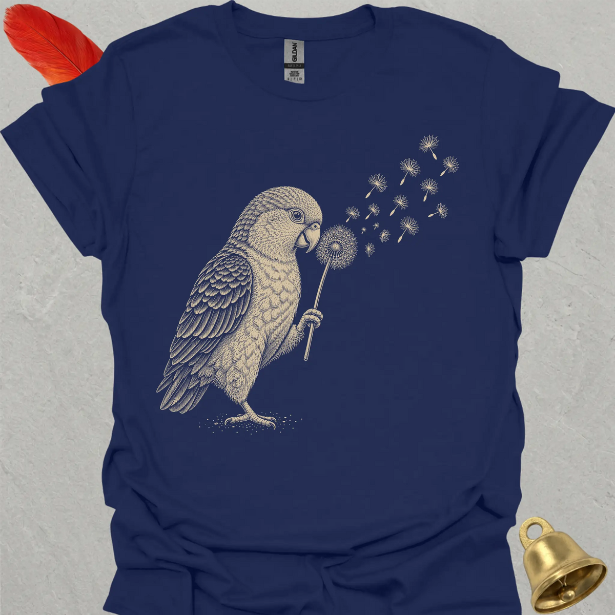 White-Bellied Caique Blowing Wishes T-Shirt