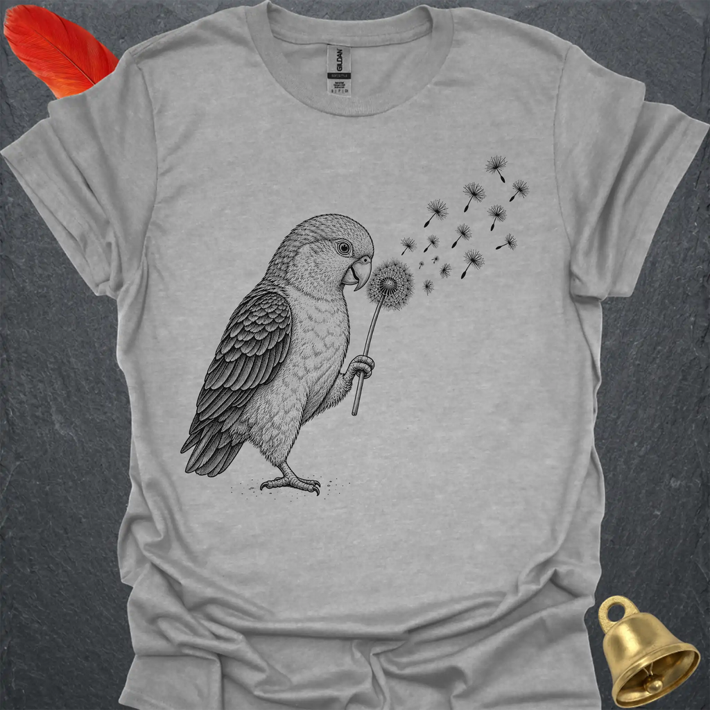 White-Bellied Caique Blowing Wishes T-Shirt
