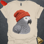 African Grey Parrot Beanie T-Shirt