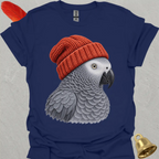 African Grey Parrot Beanie T-Shirt
