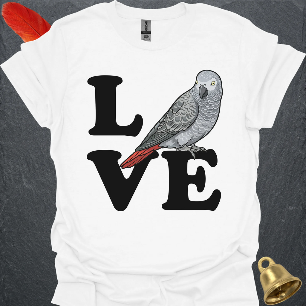 African Grey Parrot Bird Love T-Shirt