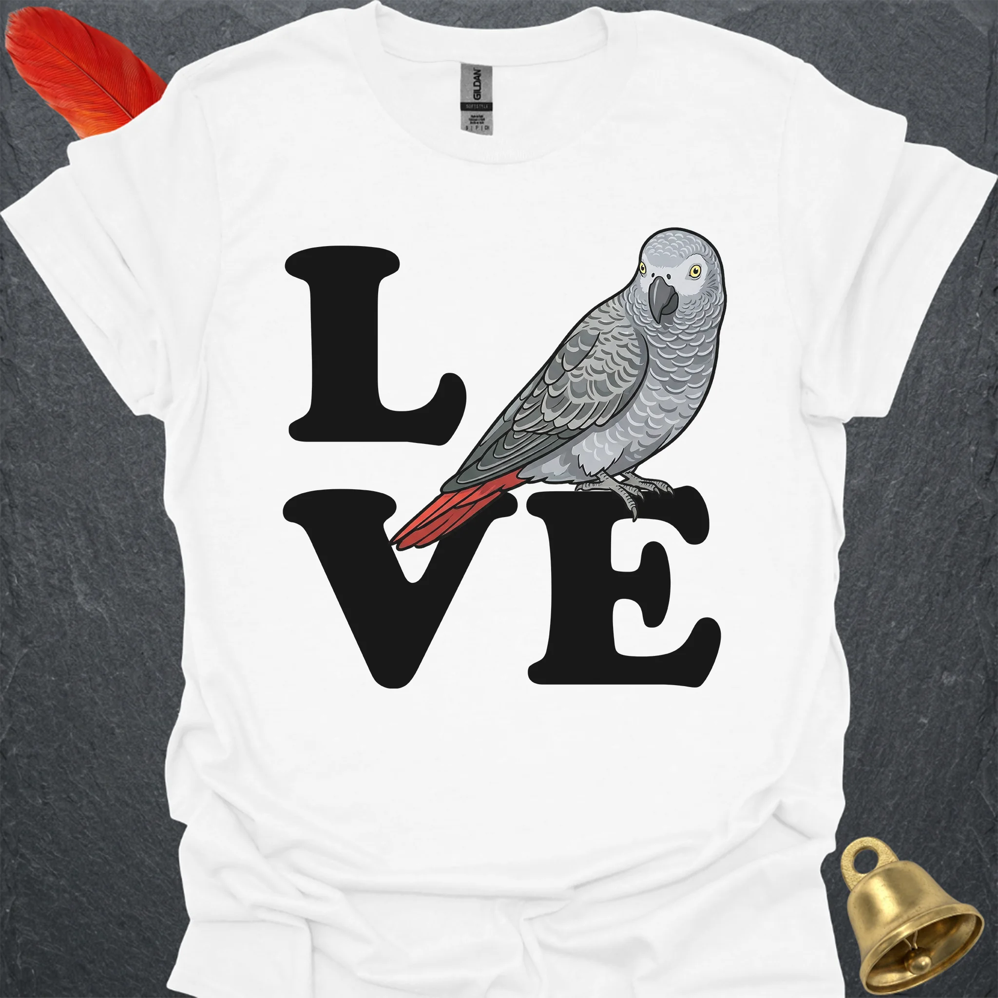 African Grey Parrot Bird Love T-Shirt