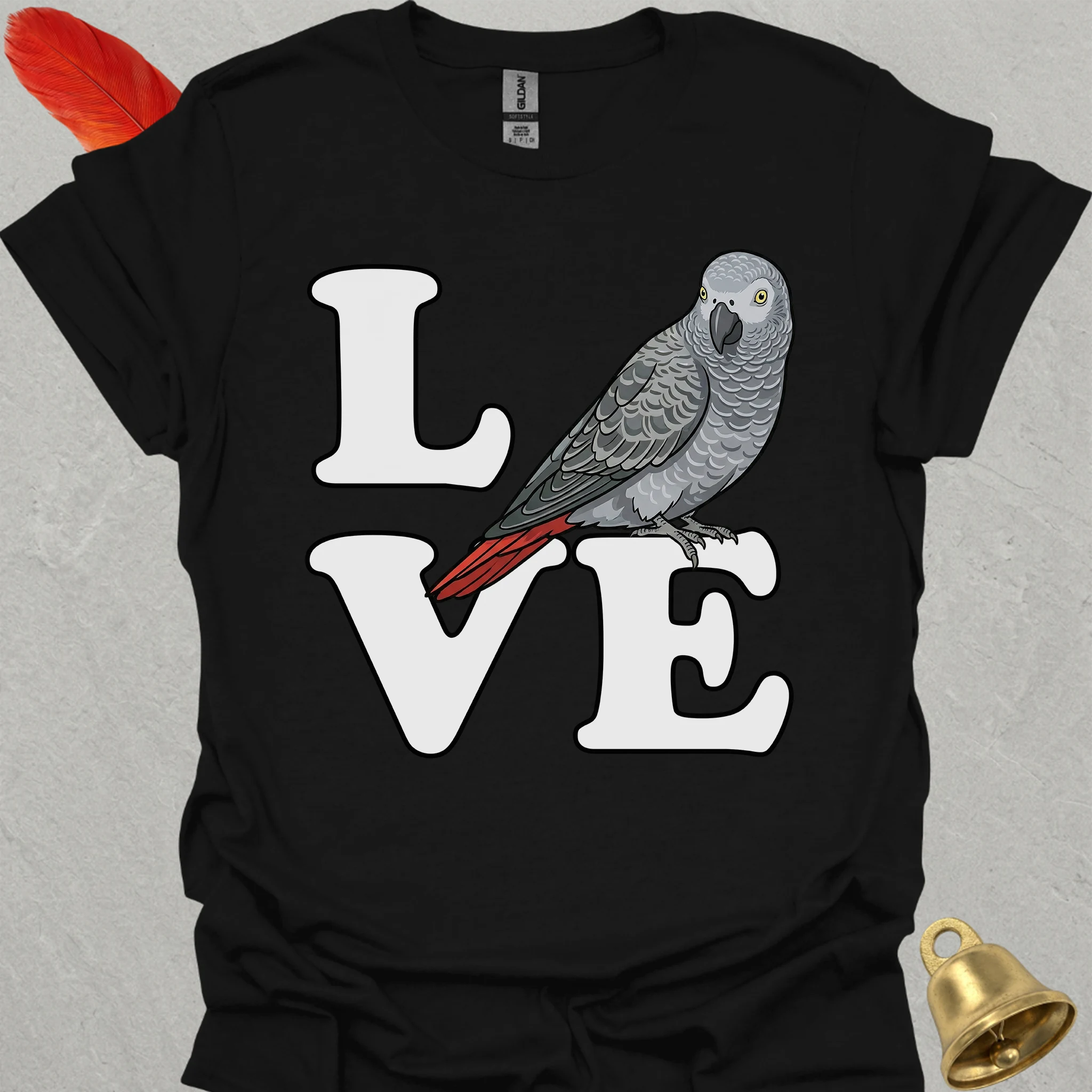 African Grey Parrot Bird Love T-Shirt