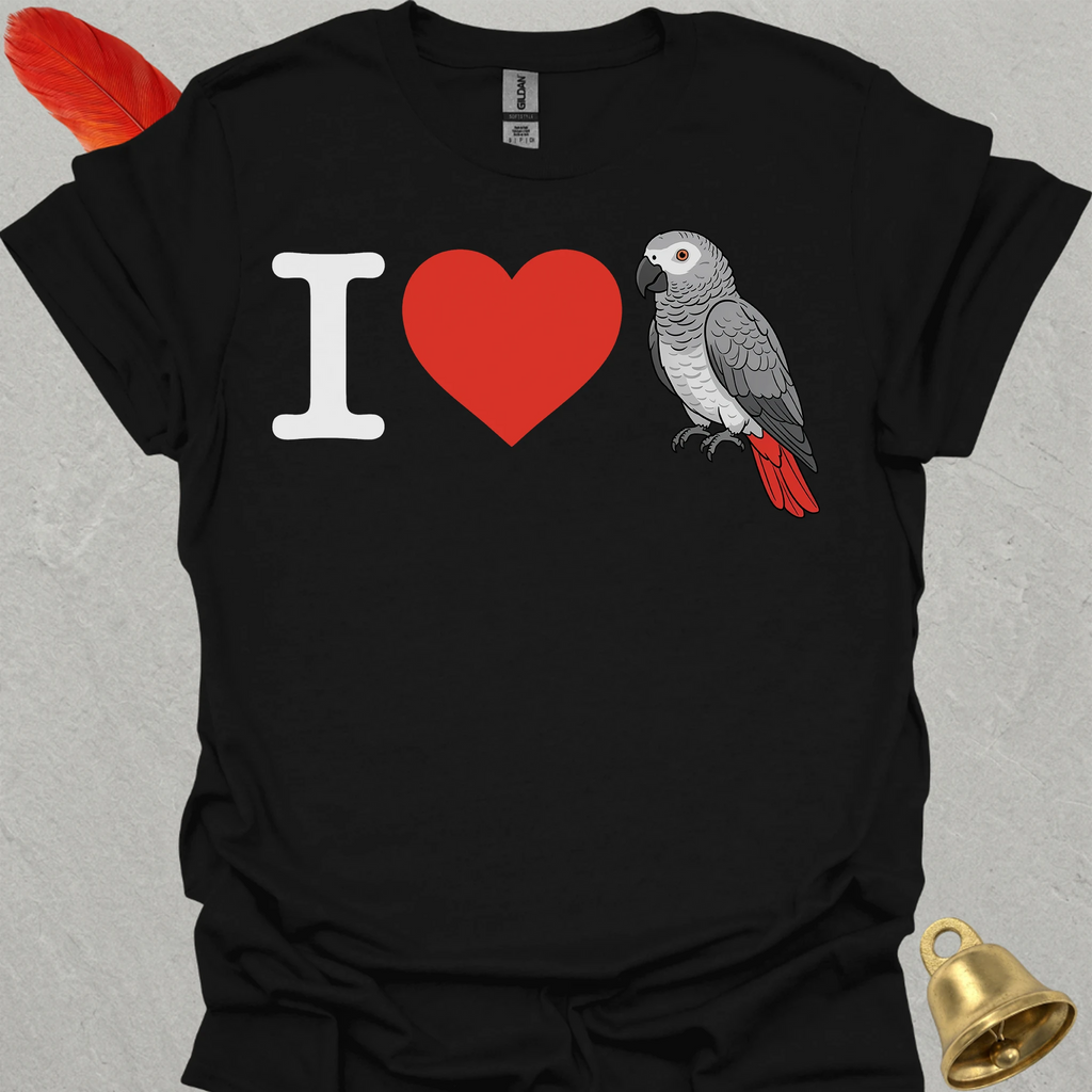 I Love African Grey Parrot T-Shirt