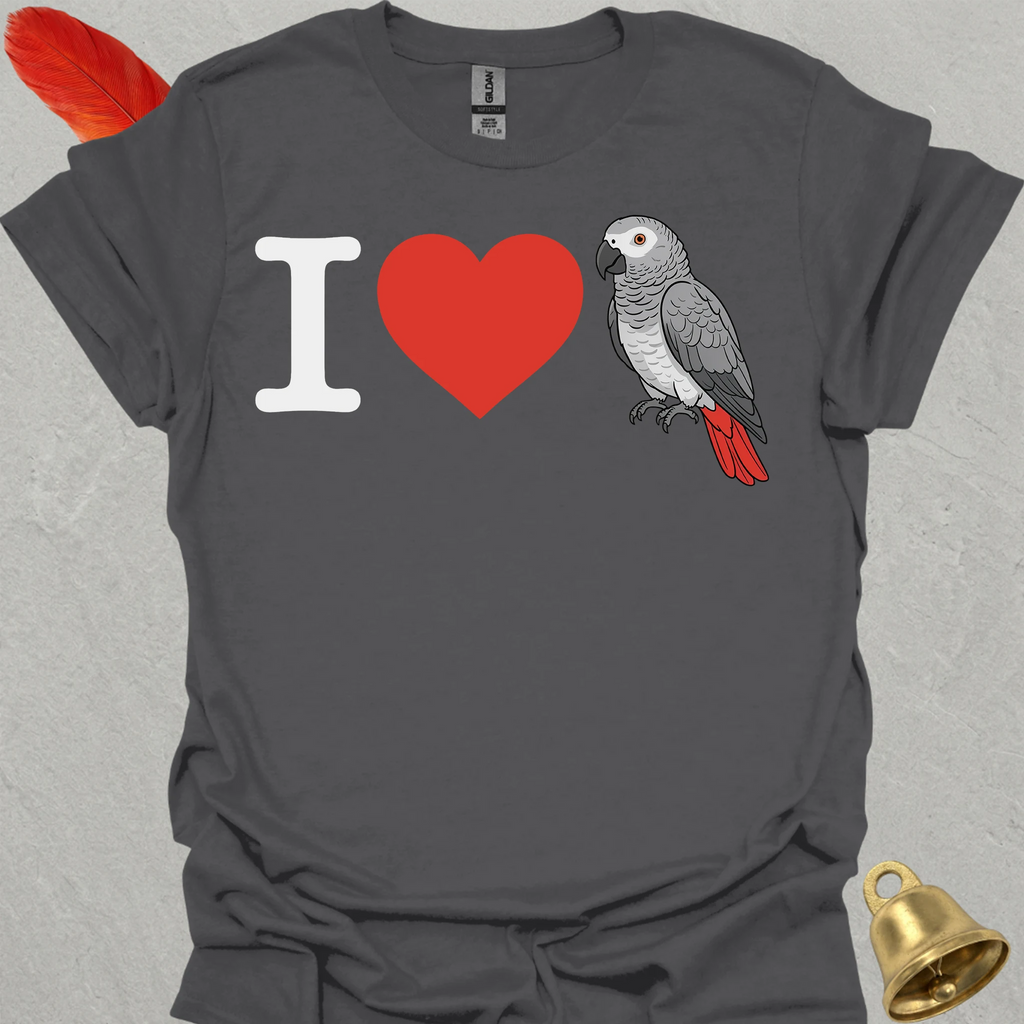 I Love African Grey Parrot T-Shirt