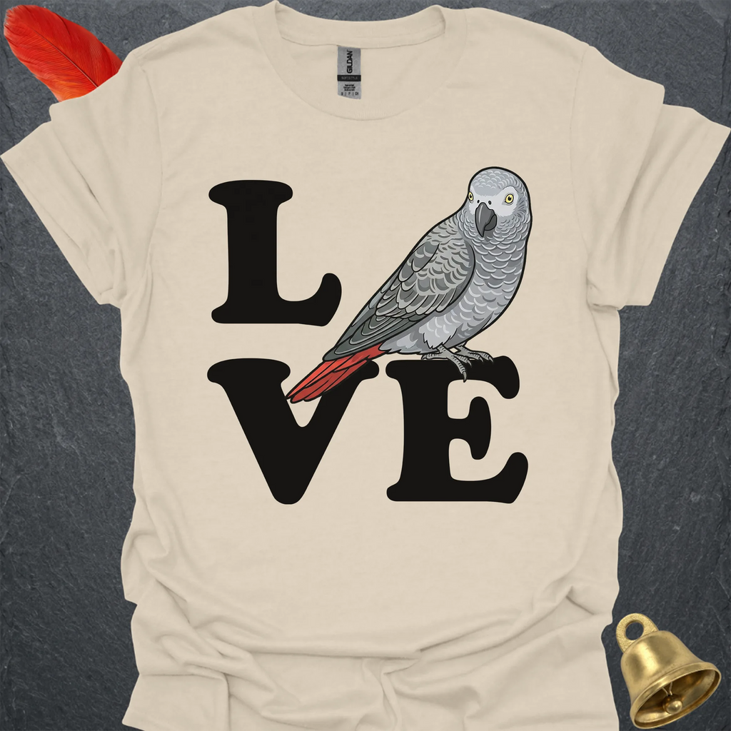 African Grey Parrot Bird Love T-Shirt