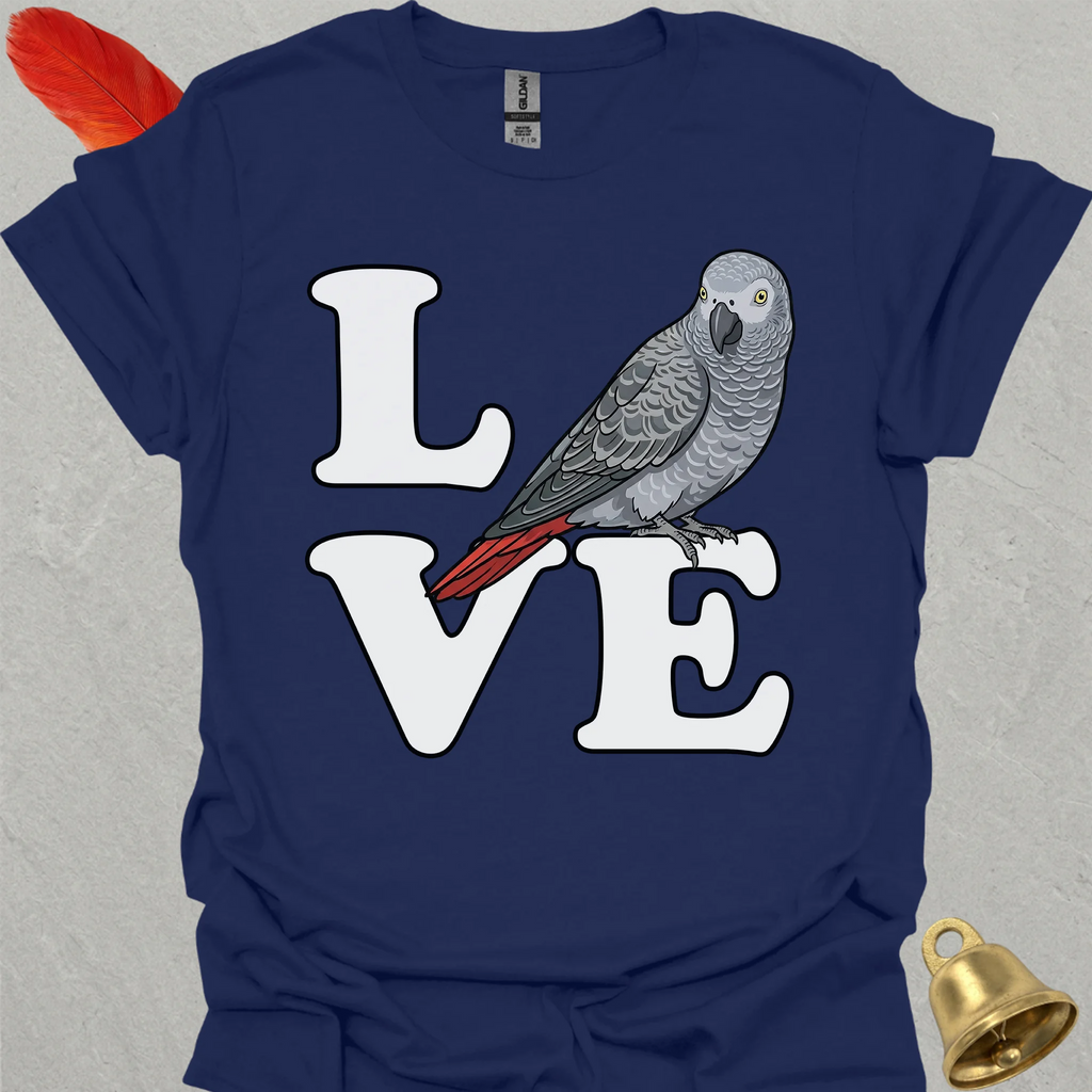 African Grey Parrot Bird Love T-Shirt