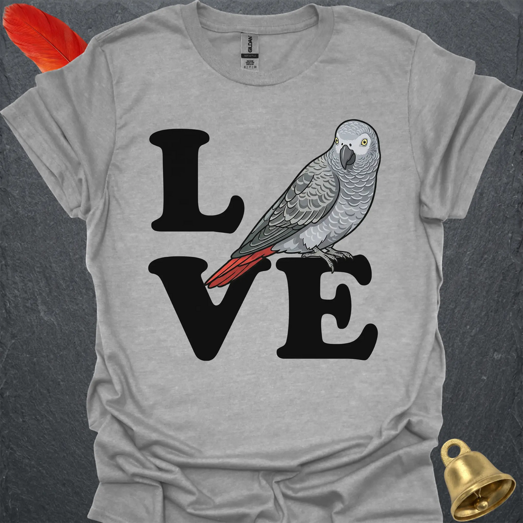 African Grey Parrot Bird Love T-Shirt