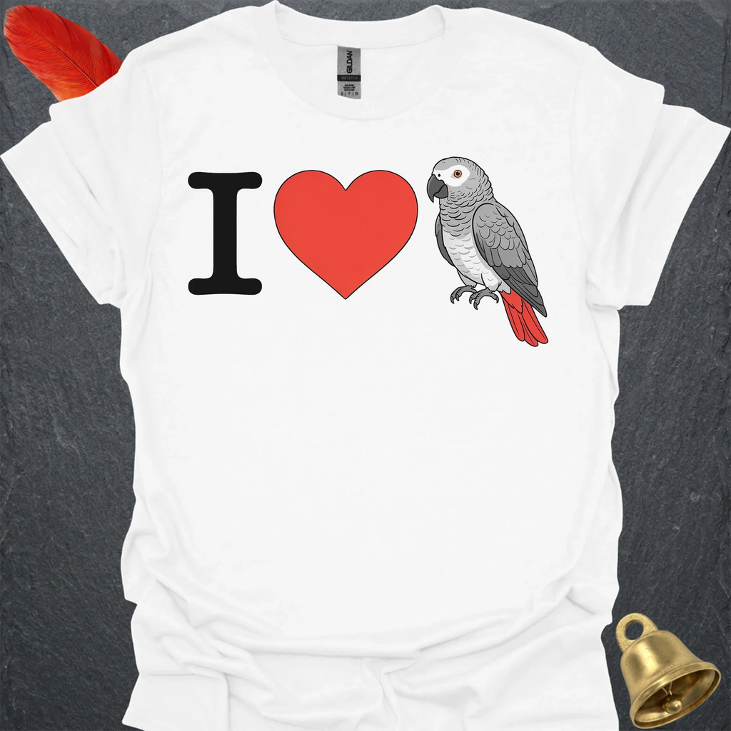 I Love African Grey Parrot T-Shirt