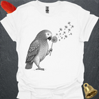 African Grey Parrot Blowing Wishes T-Shirt