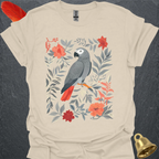 African Grey Parrot Boho Flower T-Shirt