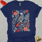 African Grey Parrot Boho Flower T-Shirt