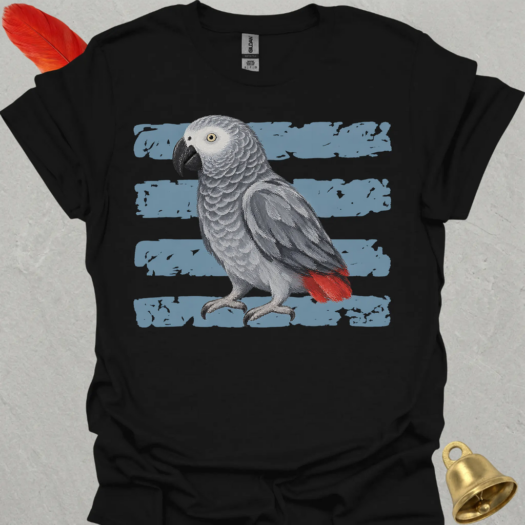 African Grey Parrot Brush T-Shirt
