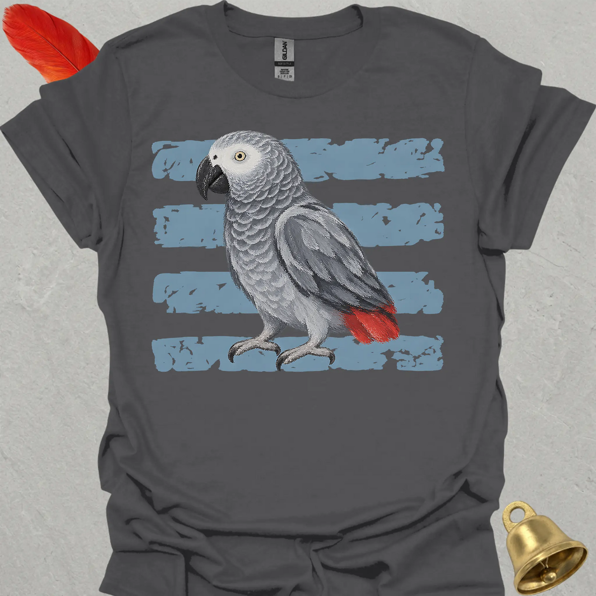 African Grey Parrot Brush T-Shirt