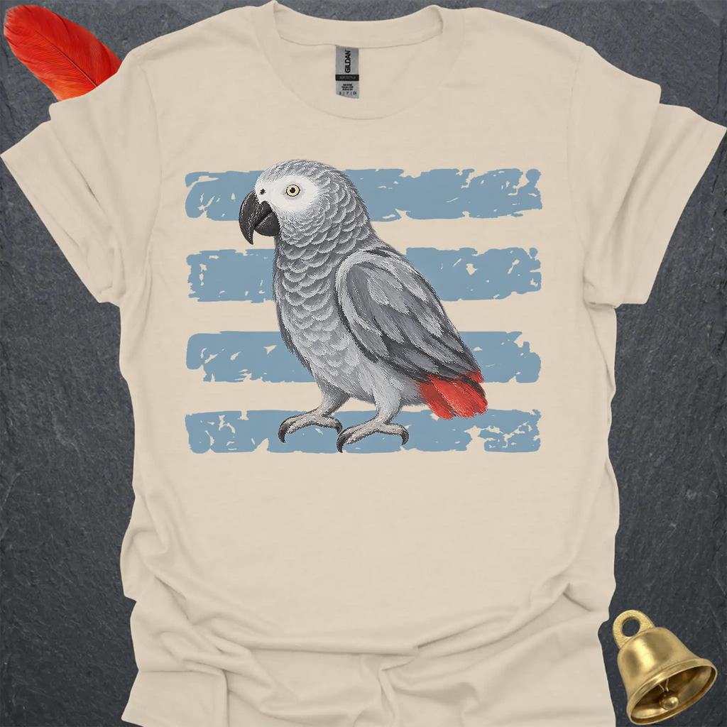 African Grey Parrot Brush T-Shirt