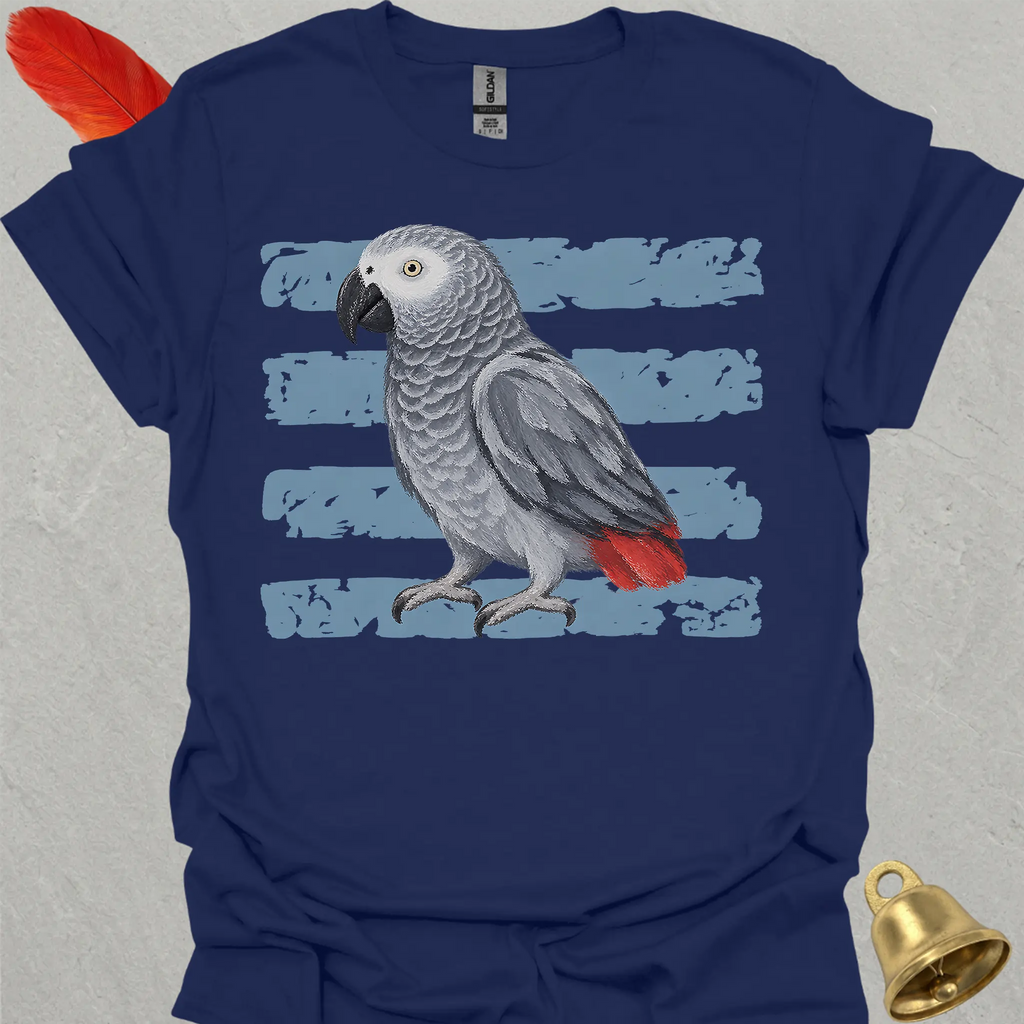 African Grey Parrot Brush T-Shirt
