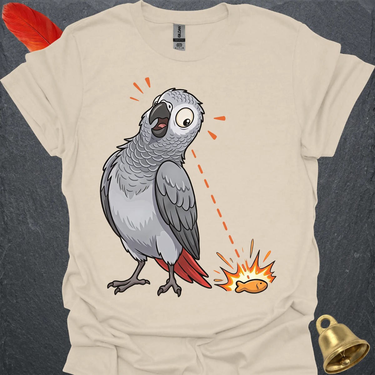 African Grey Parrot Eye on Prize T-Shirt