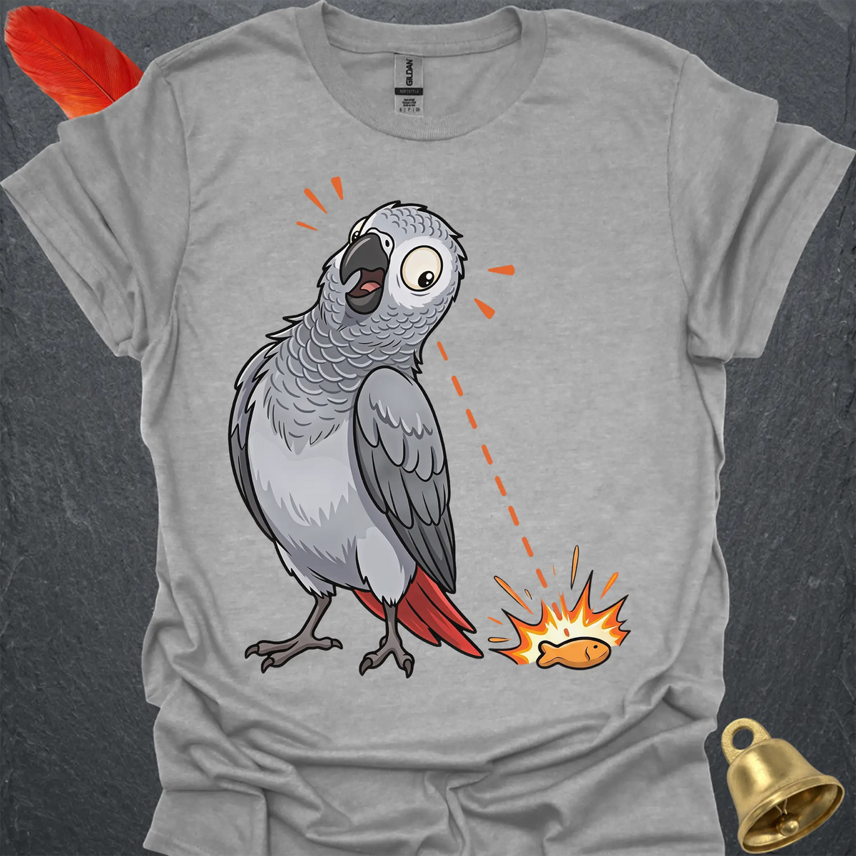 African Grey Parrot Eye on Prize T-Shirt