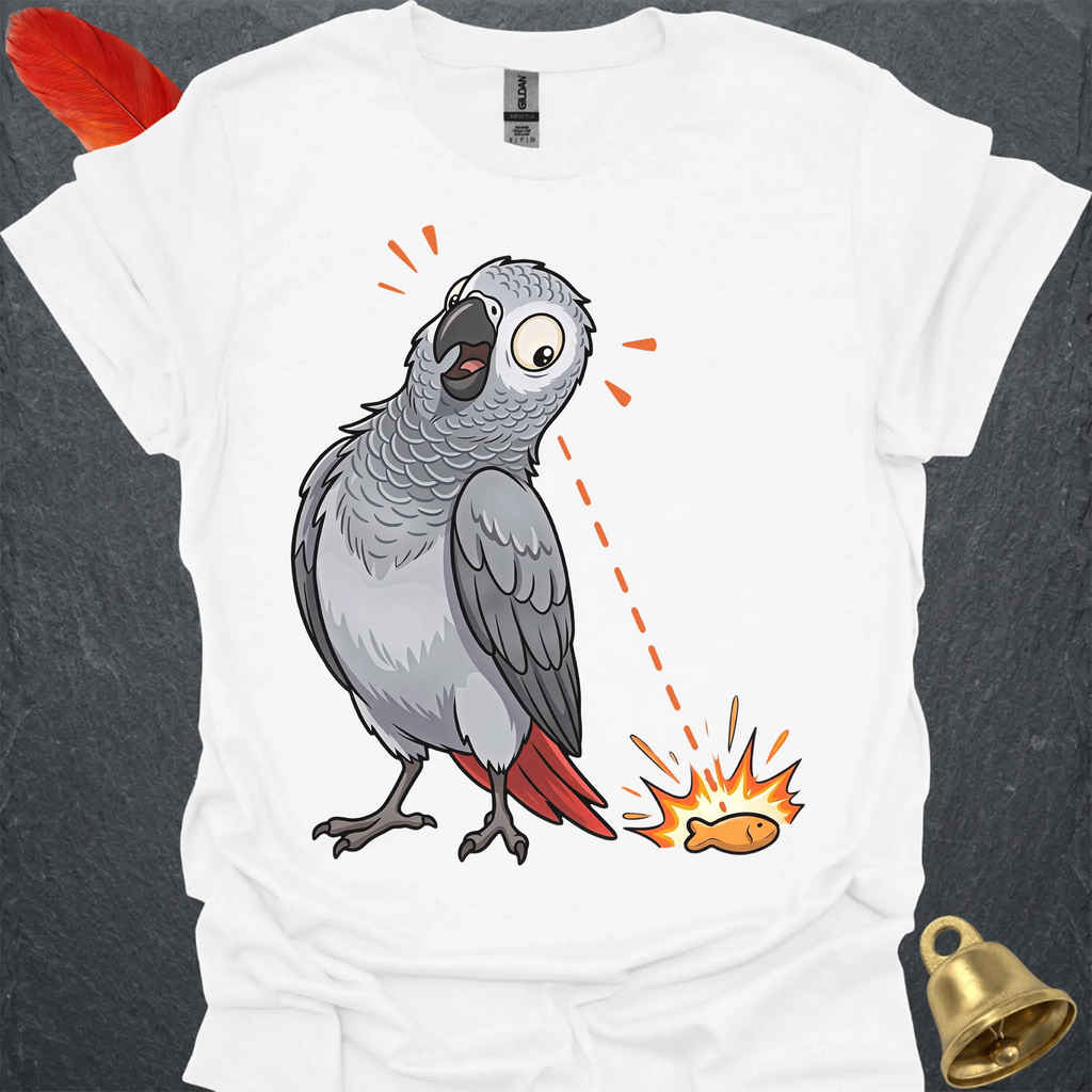 African Grey Parrot Eye on Prize T-Shirt