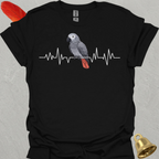 African Grey Parrot Heartbeat T-Shirt