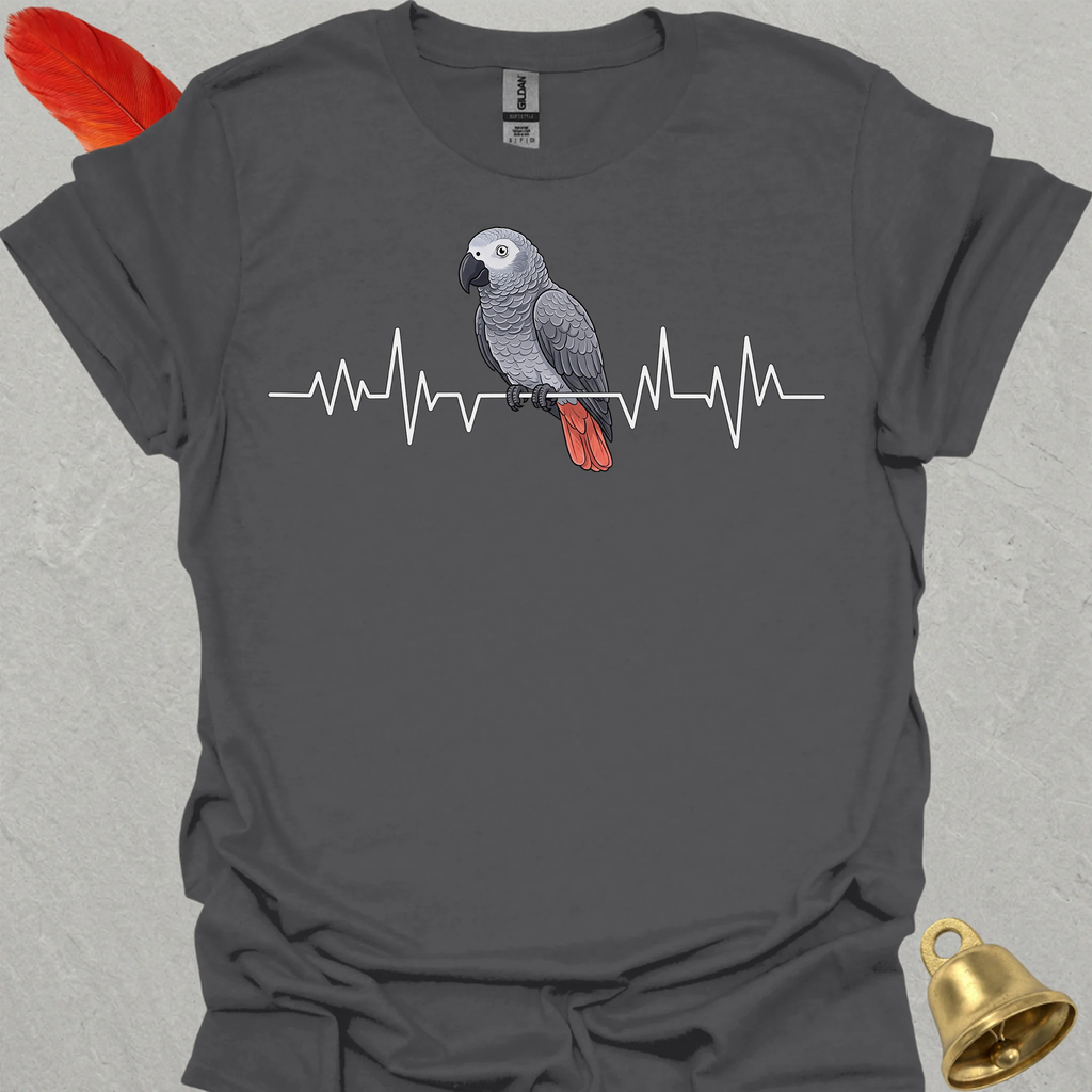 African Grey Parrot Heartbeat T-Shirt