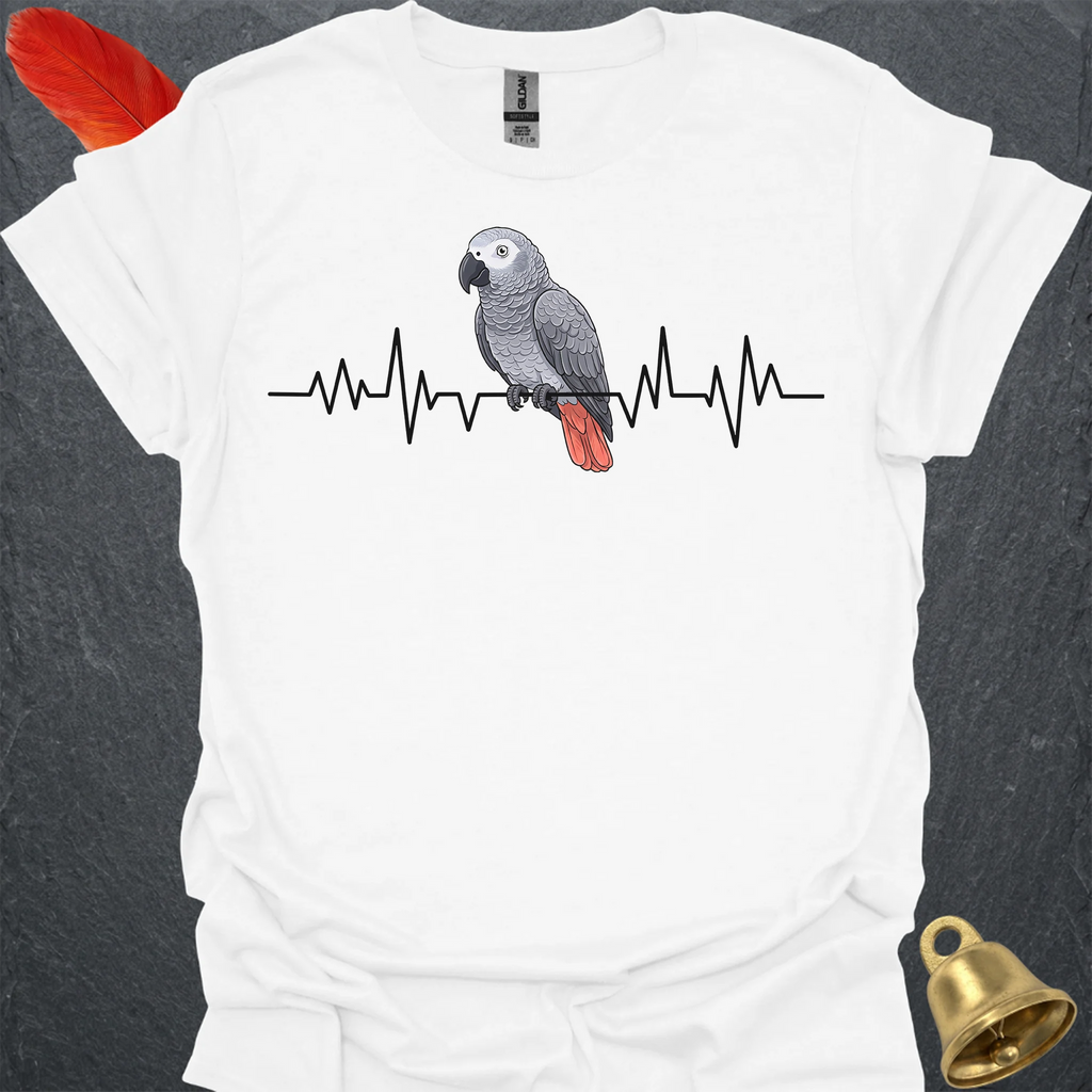 African Grey Parrot Heartbeat T-Shirt