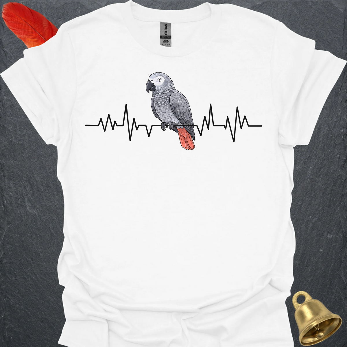 African Grey Parrot Heartbeat T-Shirt