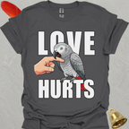 African Grey Parrot Love Hurts T-Shirt