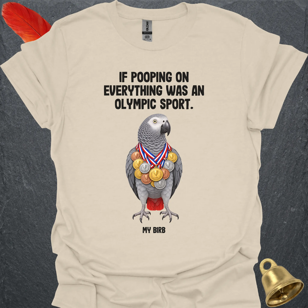 African Grey Parrot Olympic Pooper T-Shirt