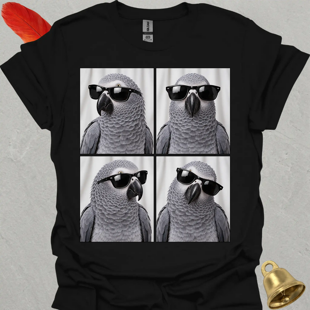 African Grey Parrot Photobooth T-Shirt