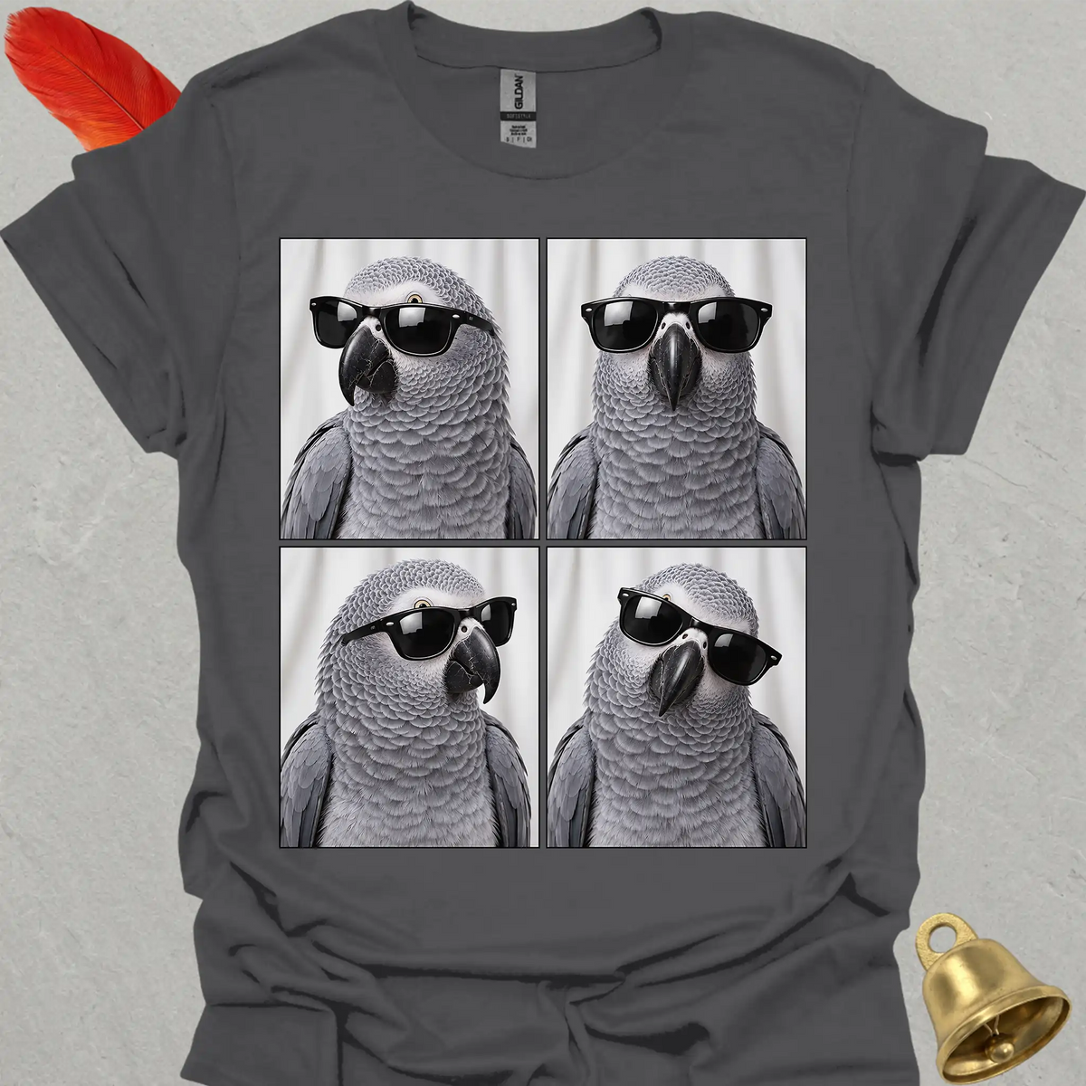 African Grey Parrot Photobooth T-Shirt