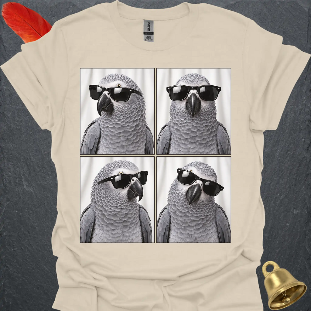 African Grey Parrot Photobooth T-Shirt