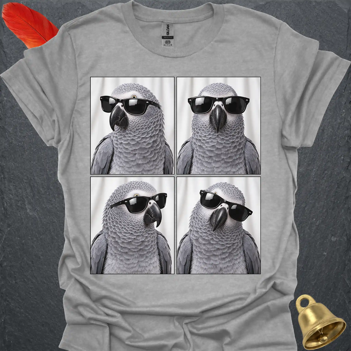 African Grey Parrot Photobooth T-Shirt