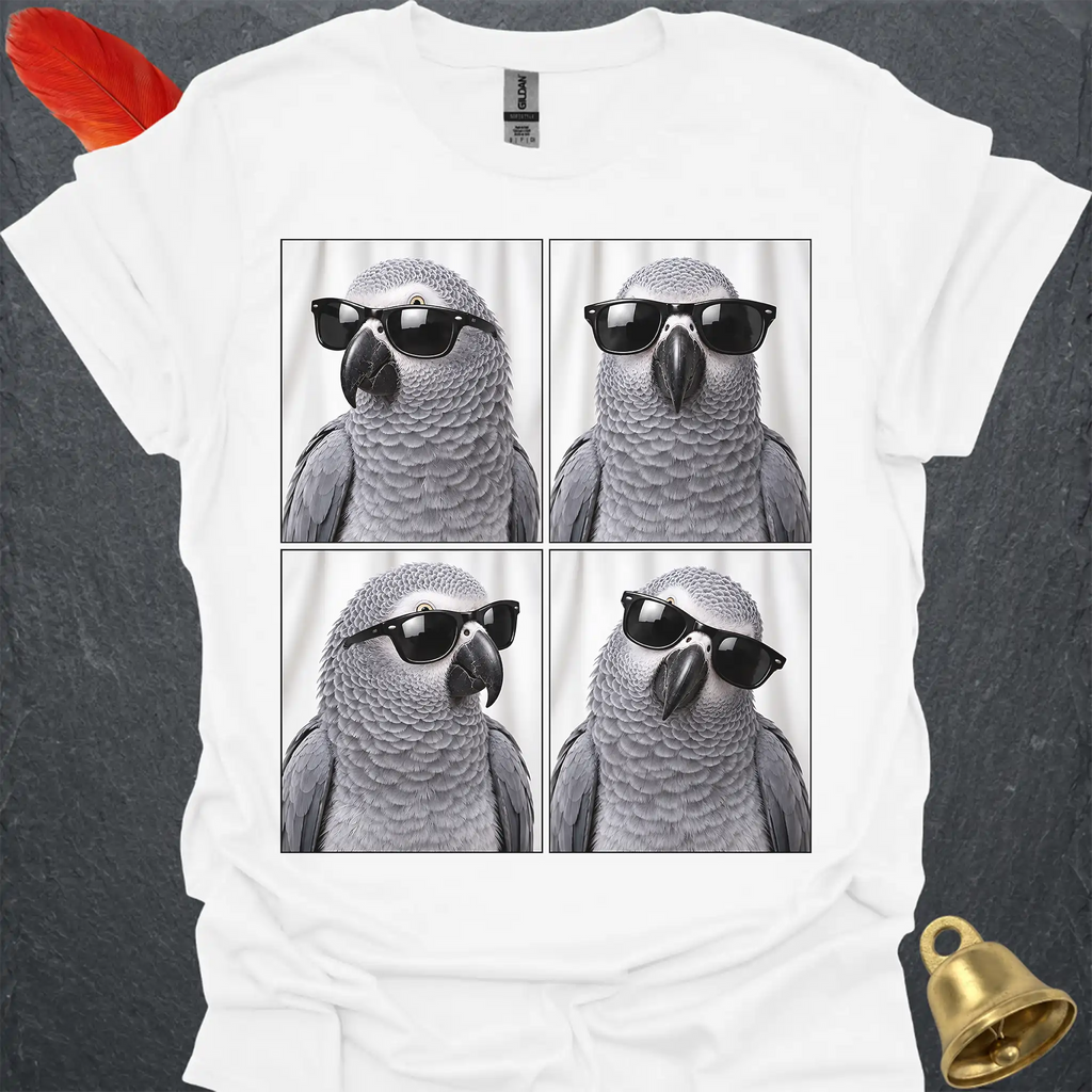 African Grey Parrot Photobooth T-Shirt