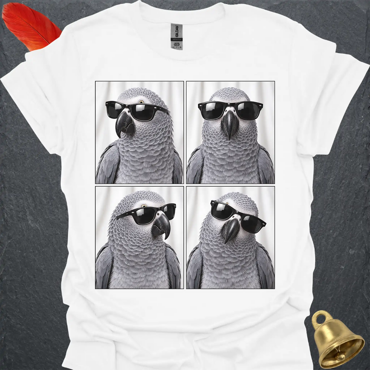 African Grey Parrot Photobooth T-Shirt