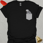 African Grey Parrot Pocket T-Shirt