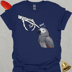 African Grey Parrot Skeleton Boop T-Shirt