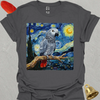 African Grey Parrot Starry Night T-Shirt
