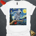 African Grey Parrot Starry Night T-Shirt