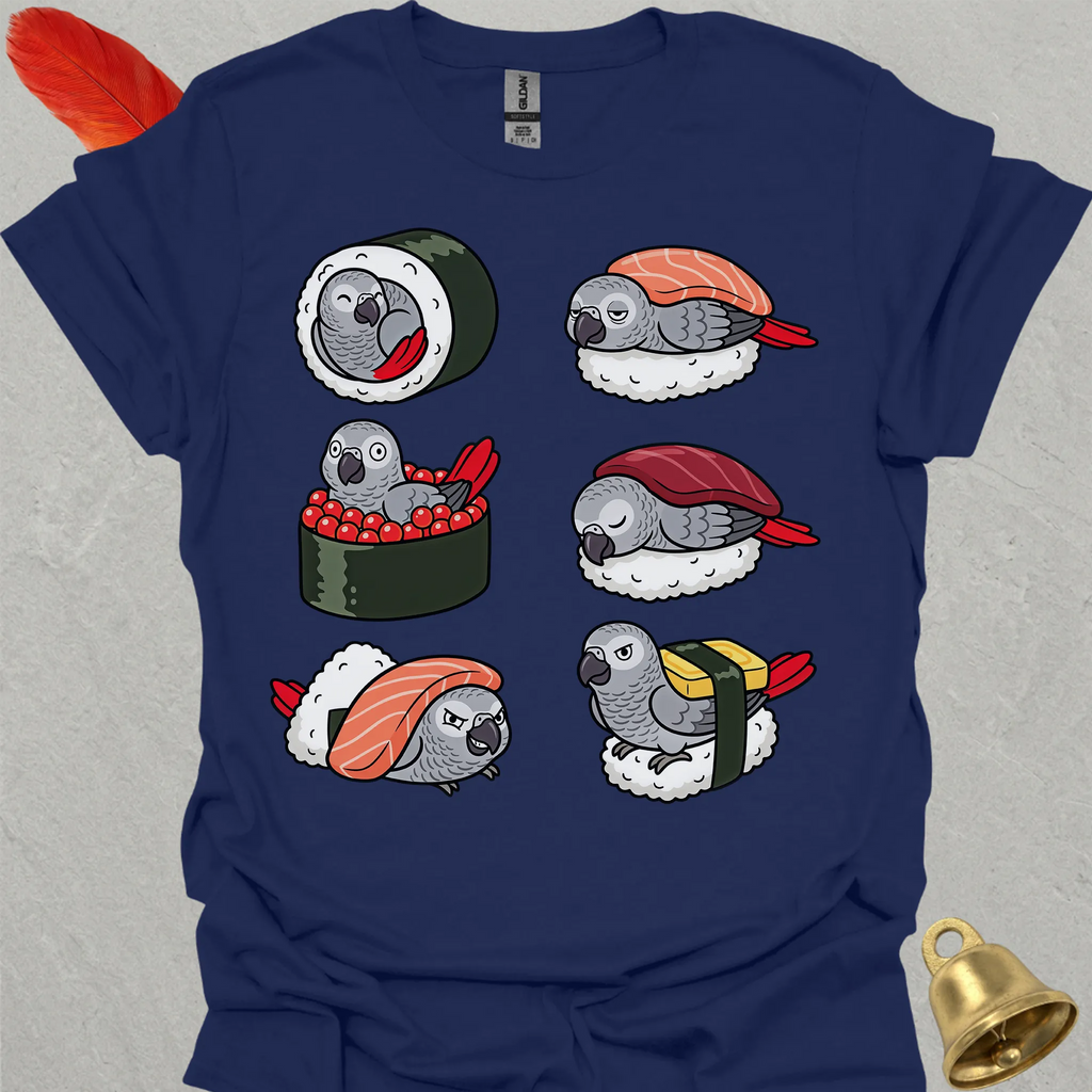 African Grey Parrot Sushi T-Shirt