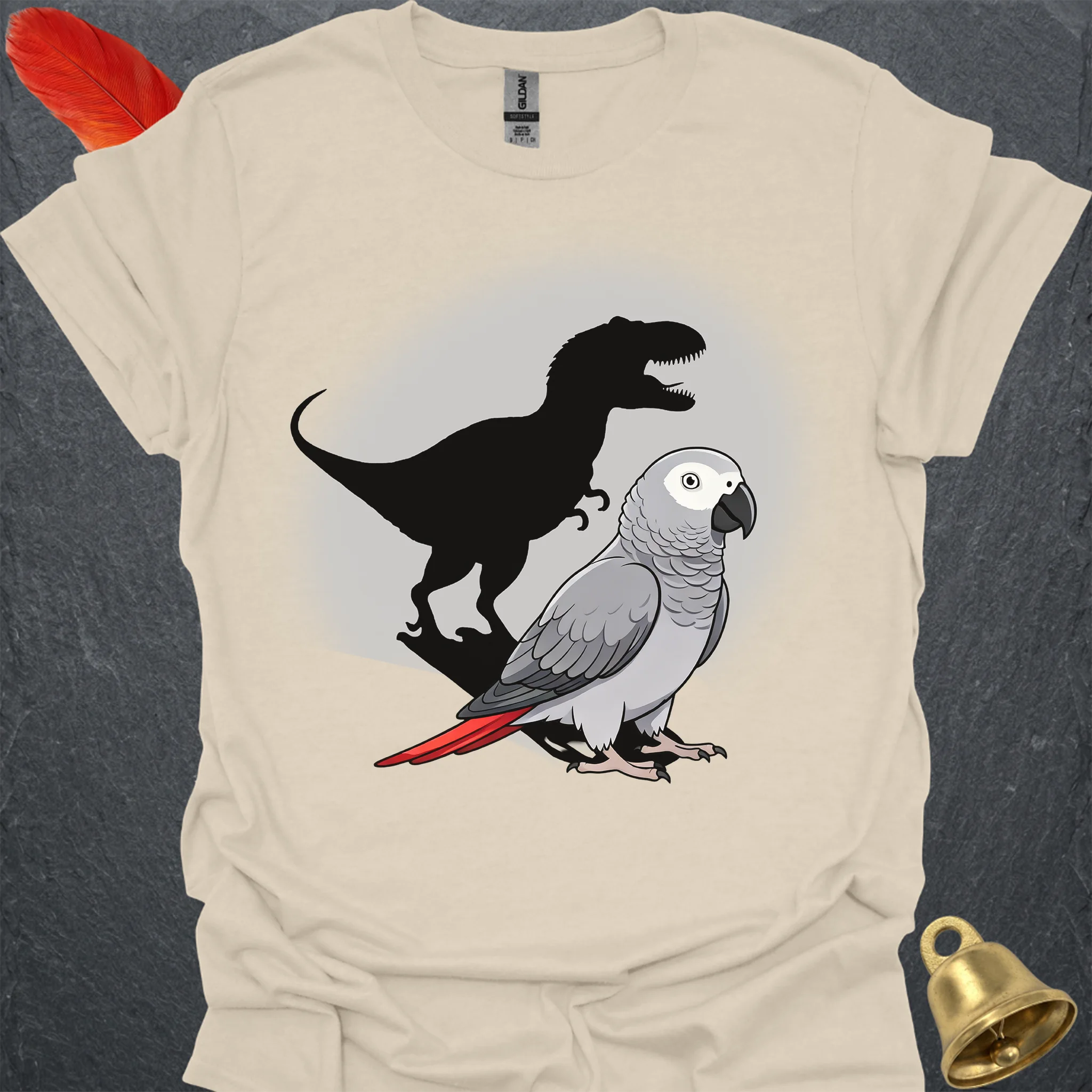African Grey Parrot T-Rex T-Shirt