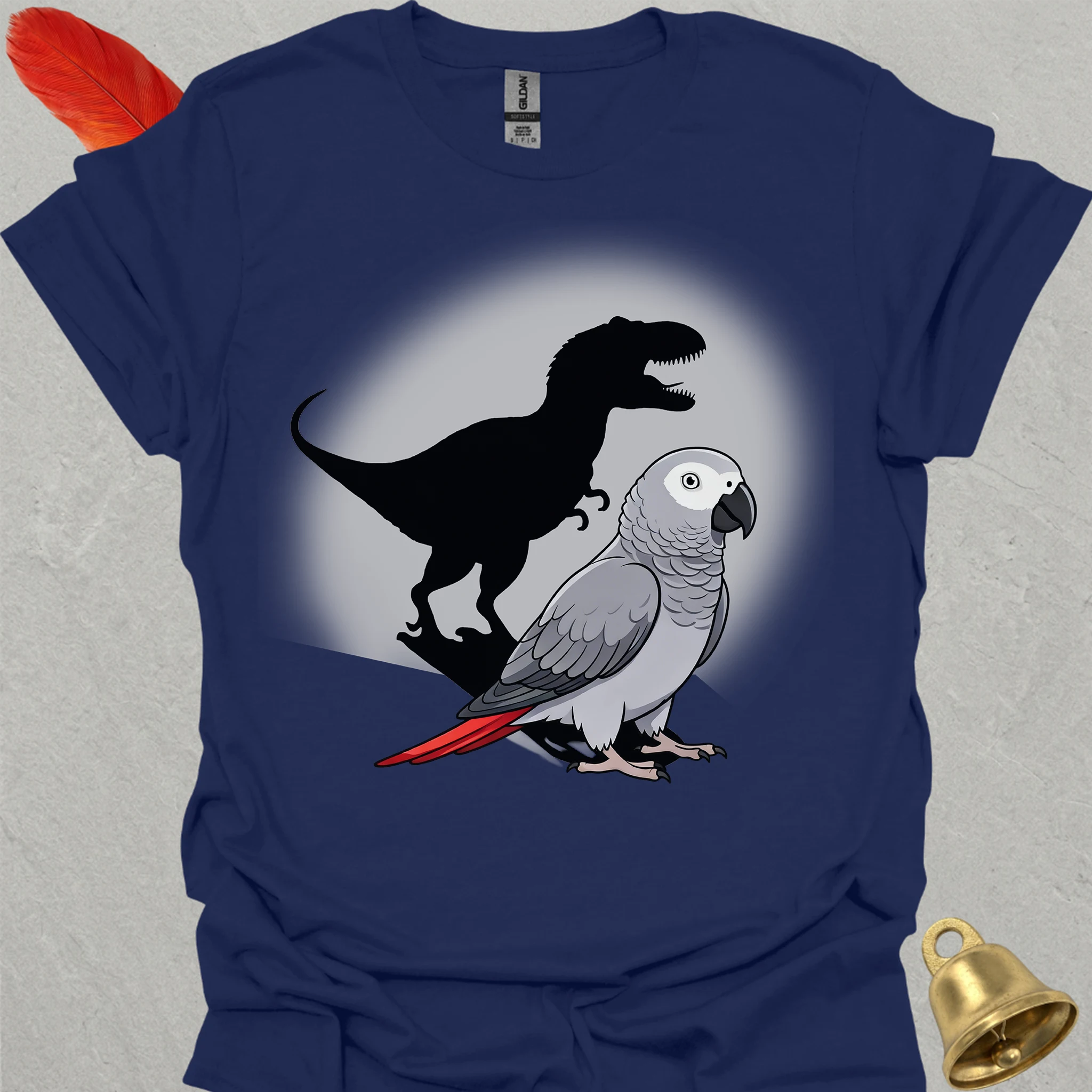 African Grey Parrot T-Rex T-Shirt