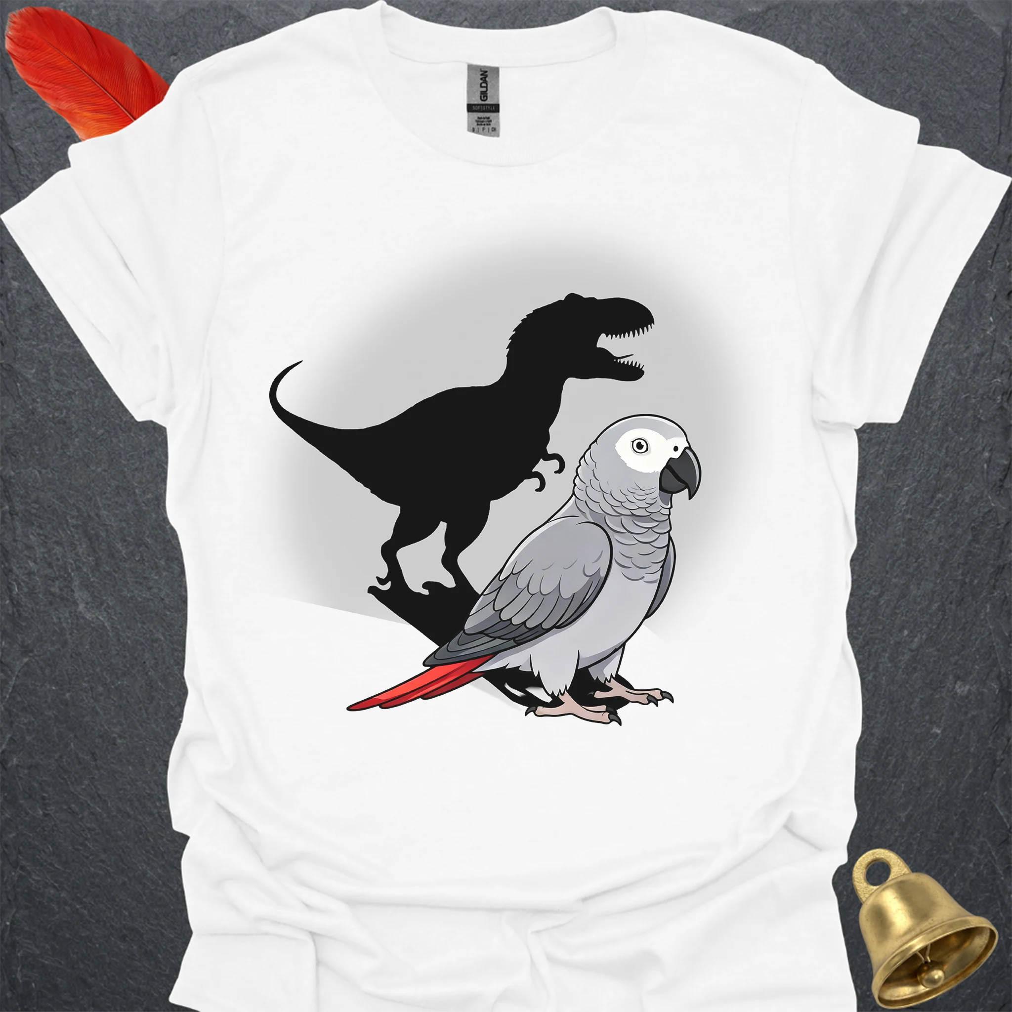 African Grey Parrot T-Rex T-Shirt