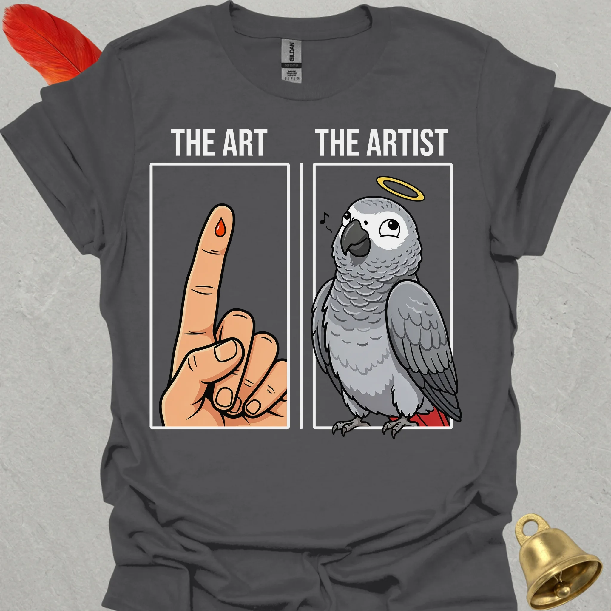 African Grey Parrot The Artist T-Shirt