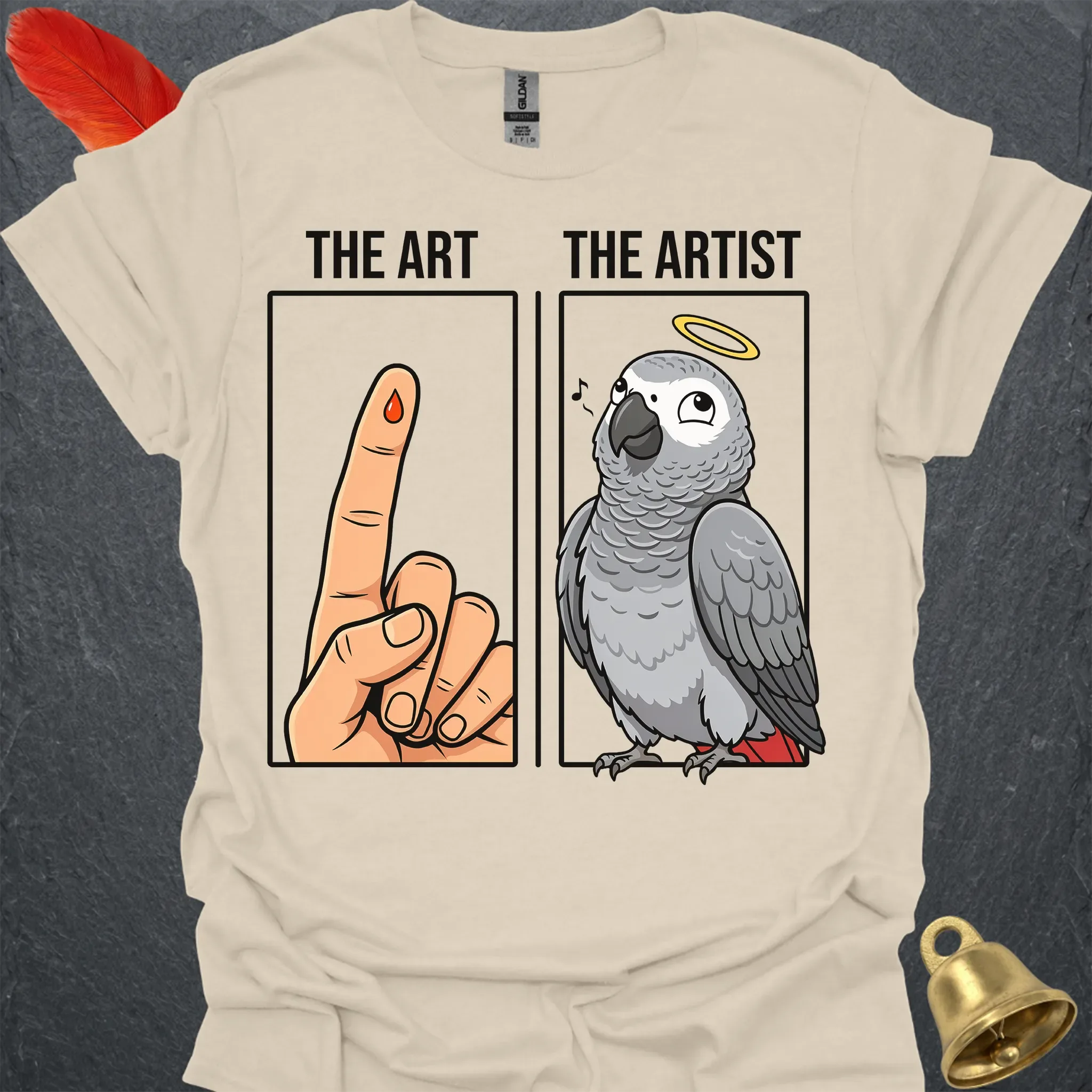 African Grey Parrot The Artist T-Shirt
