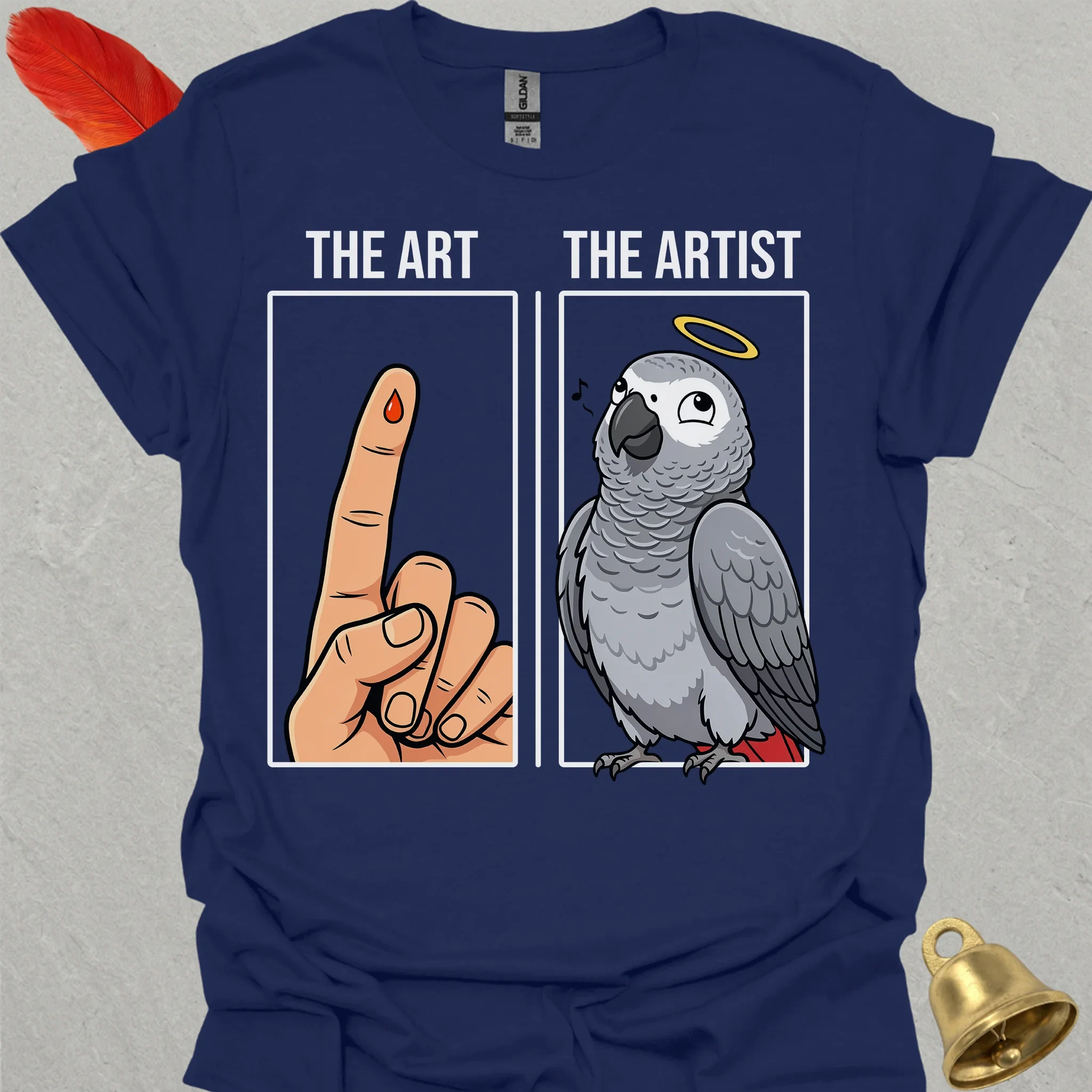 African Grey Parrot The Artist T-Shirt